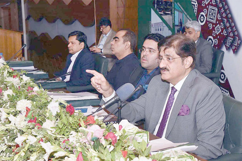 کراچی: وزیراعلیٰ سندھ سید مراد علی شاہ پوسٹ بجٹ پریس کانفرنس کررہے ہیں