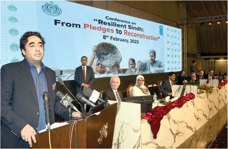 کراچی: وزیر خارجہ بلاول زرداری ڈونر کانفرنس سے خطاب کررہے ہیں