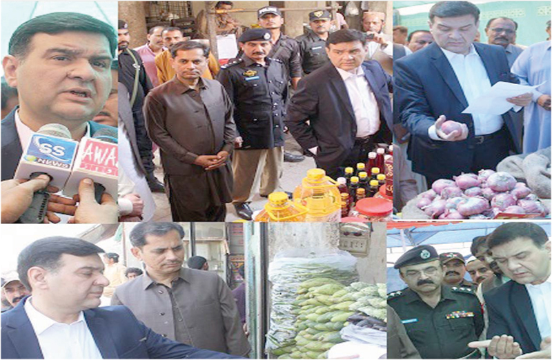 ٹنڈومحمد خان ،ڈویژنل کمشنر حیدرآباد بلال احمد میمن و ڈپٹی ک مشنر ٹنڈومحمد خان یاسر بھٹی بچت بازار کا دورہ کررہے ہیں